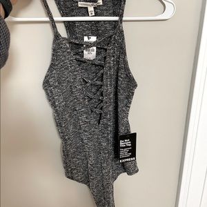 NWT Express cross front sweater bodysuit tank size XS
